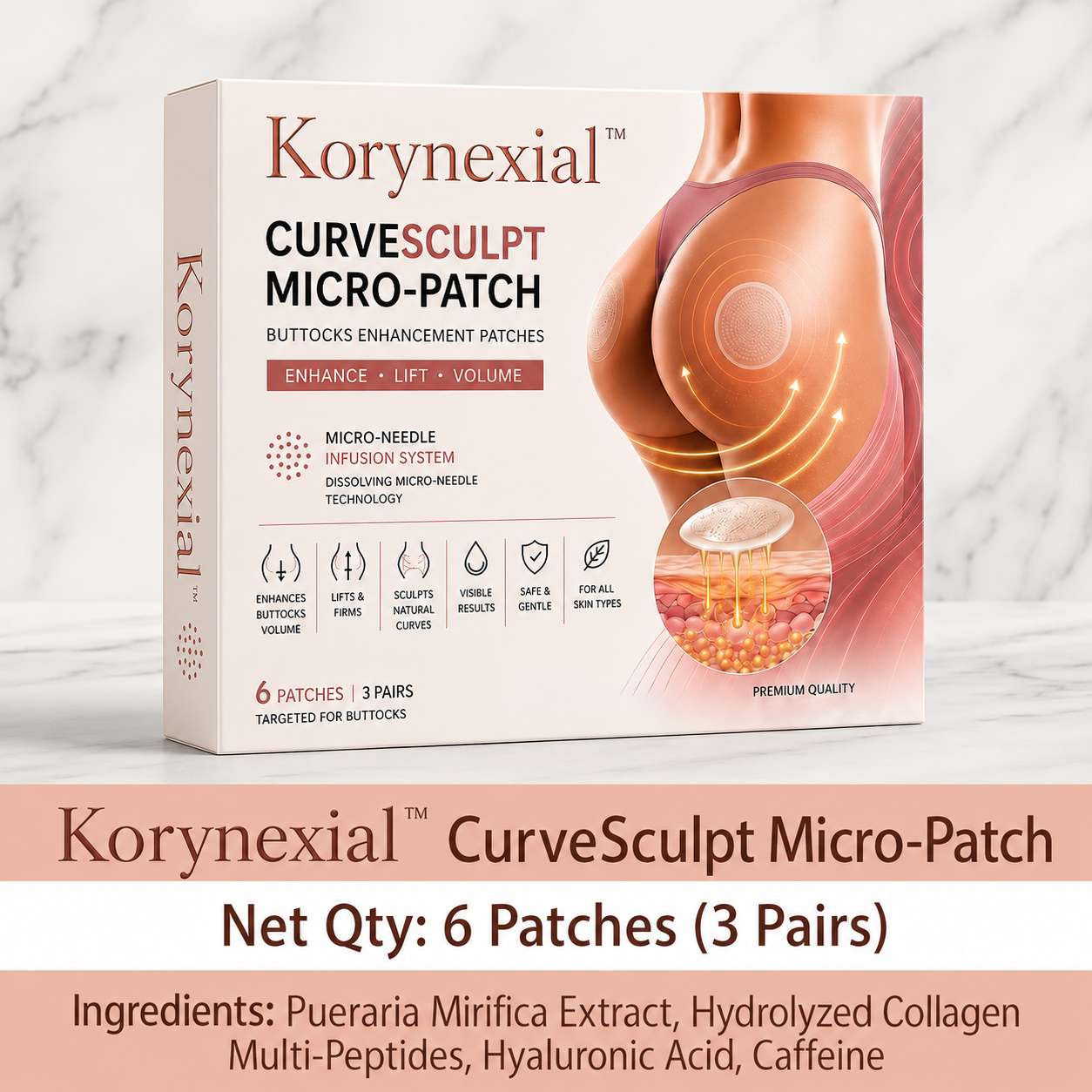 Korynexial™ CurveSculpt Micro-Patch ✦ Sculpt • Firm • Smooth Lower Body Curves ✦ Micro-Needle Infusion System