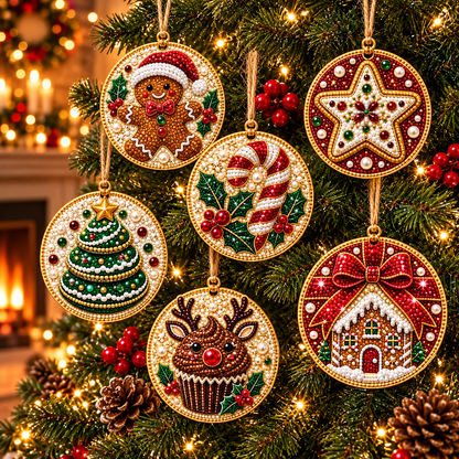 🔥Only $9.99 Last Day Promotion!🎄DIY Christmas diamond art Ornaments Kit (6 PCS)🎅