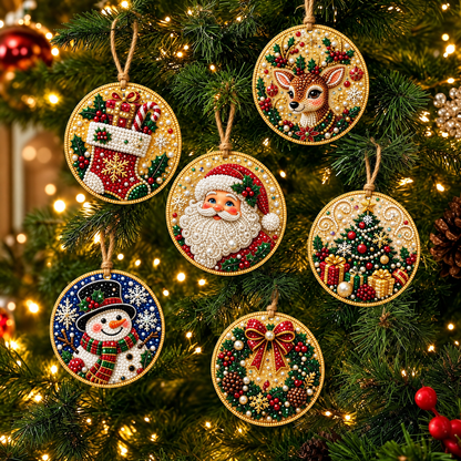 🔥Only $9.99 Last Day Promotion!🎄DIY Christmas diamond art Ornaments Kit (6 PCS)🎅