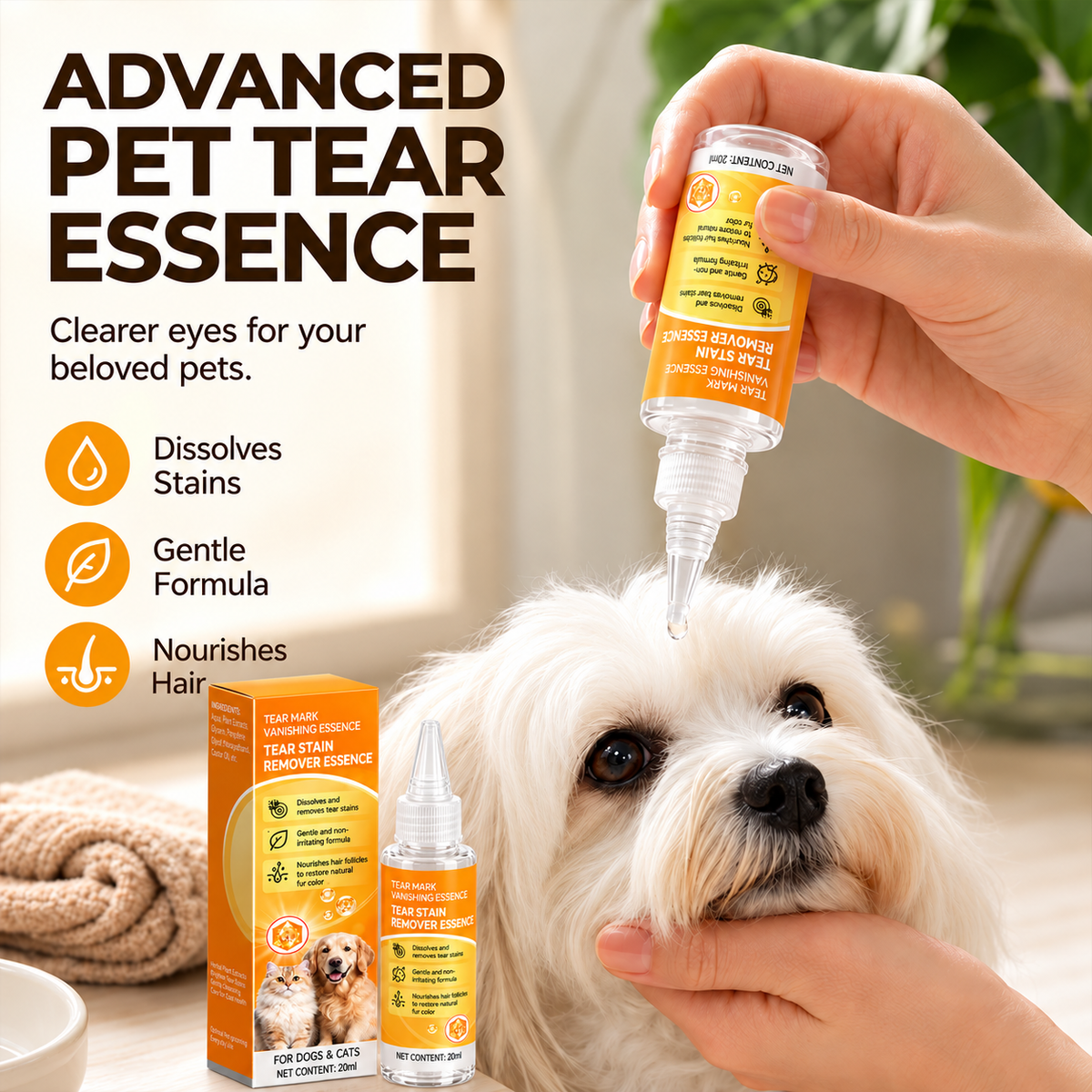 ✨ Gentle pet eye care – cleanses the skin around the eyes and provides daily grooming 👀