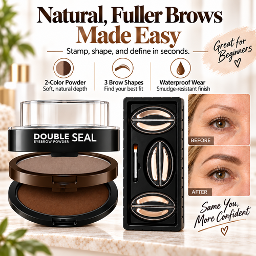 🔥 LAST DAY: BUY 1 GET 1 FREE 🌸 2-Color Waterproof Brow Stamp Kit for Quick, Natural-Looking Brows