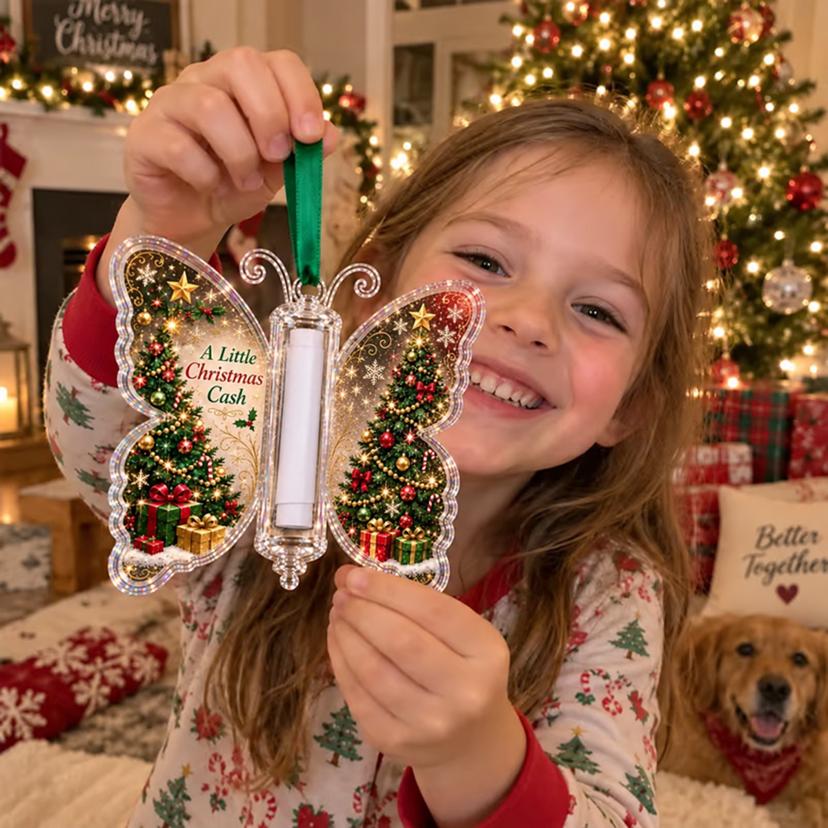 🔥Last Day 49% OFF🦋💵 Christmas Cash Gift Butterfly Ornament – Holiday Money Holder Keepsake 🎄✨