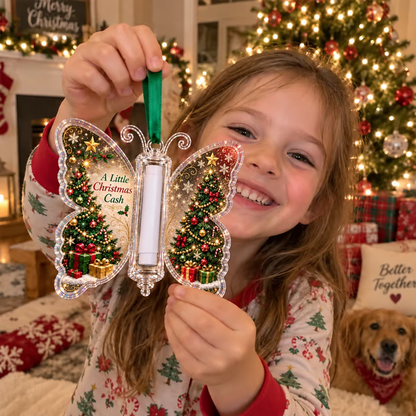 🔥Last Day 49% OFF🦋💵 Christmas Cash Gift Butterfly Ornament – Holiday Money Holder Keepsake 🎄✨