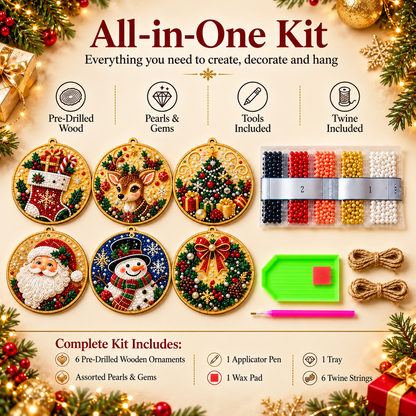 🔥Only $9.99 Last Day Promotion!🎄DIY Christmas diamond art Ornaments Kit (6 PCS)🎅