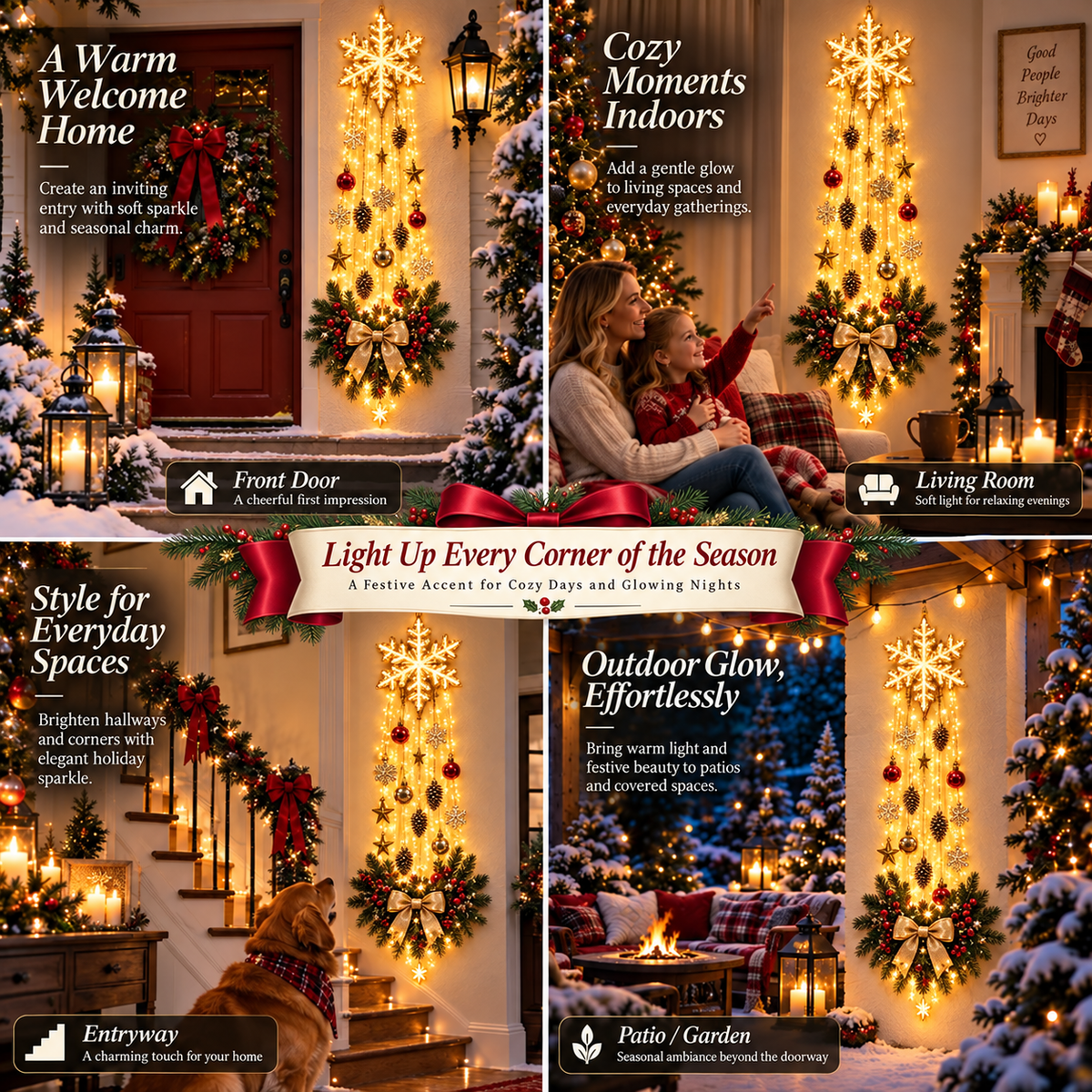 ✨Last Day 50% OFF✨✝️Lighted HearthGlow Star Christmas Wall & Porch Decor
