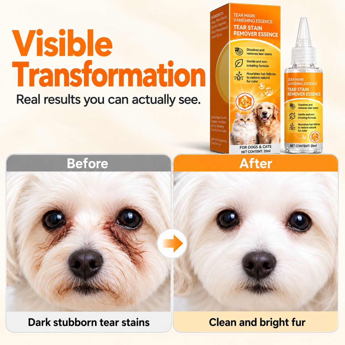 ✨ Gentle pet eye care – cleanses the skin around the eyes and provides daily grooming 👀