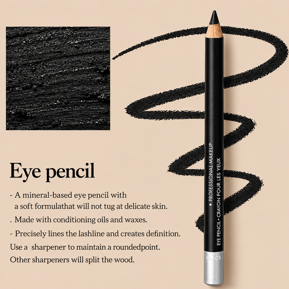 🔈🔈50% OFF NOW💜BUY 1 GET 1 FREE💜Wooden Waterproof Long-Lasting Hard Eyeliner