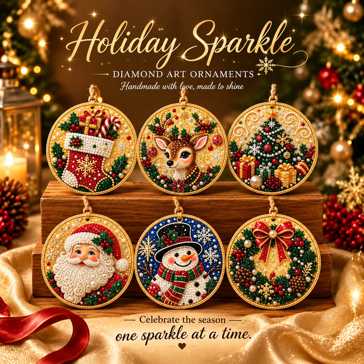 🔥Only $9.99 Last Day Promotion!🎄DIY Christmas diamond art Ornaments Kit (6 PCS)🎅