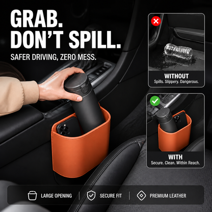 🥳2026 HOT SALE🥳💞50K+ SOLD!🚗🧺 50% OFF! Leather Car Door Cup Holder – Wide‑mouth opening, easy reach for drinks & phone. Clip‑on secure fit. PU leather, tough & stylish. 🛡️✨