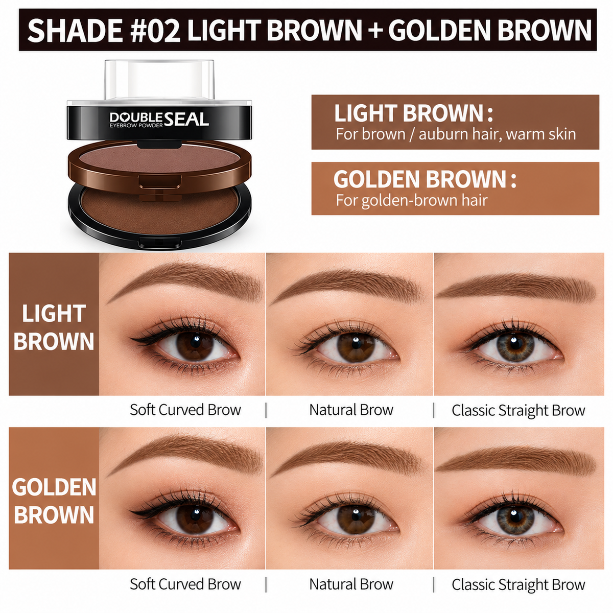 🔥 LAST DAY: BUY 1 GET 1 FREE 🌸 2-Color Waterproof Brow Stamp Kit for Quick, Natural-Looking Brows