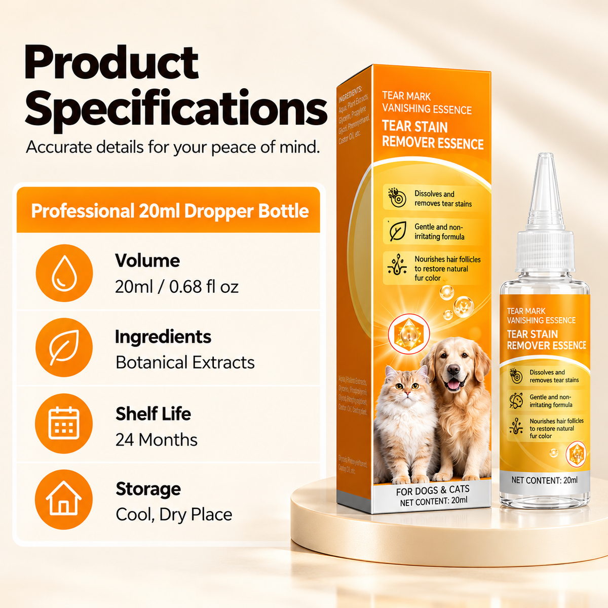✨ Gentle pet eye care – cleanses the skin around the eyes and provides daily grooming 👀