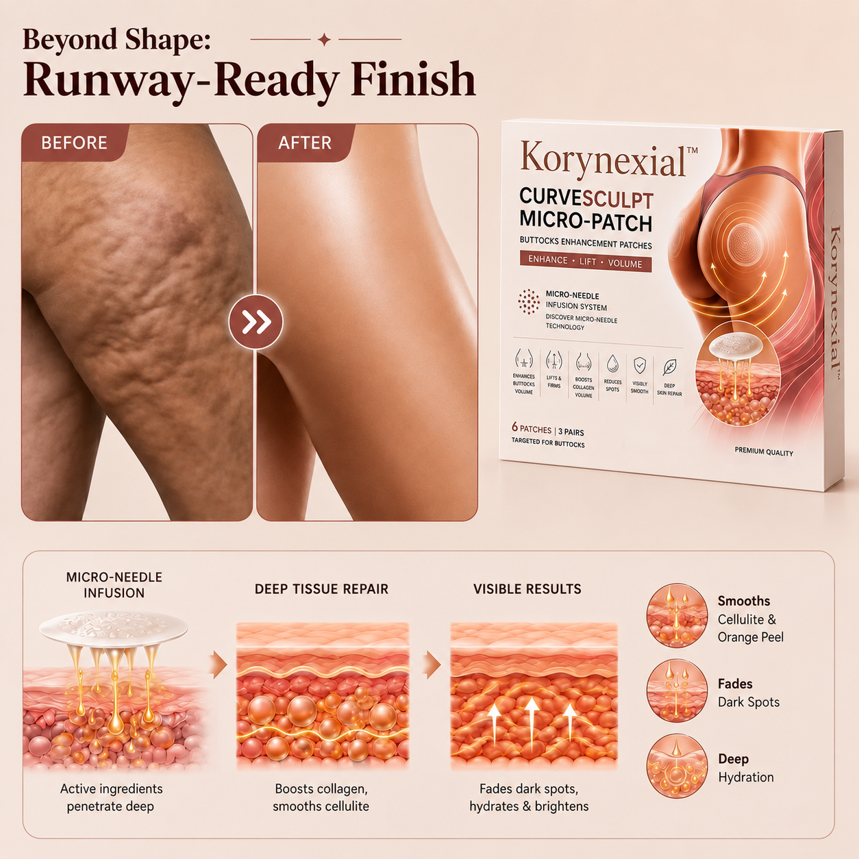 Korynexial™ CurveSculpt Micro-Patch ✦ Sculpt • Firm • Smooth Lower Body Curves ✦ Micro-Needle Infusion System