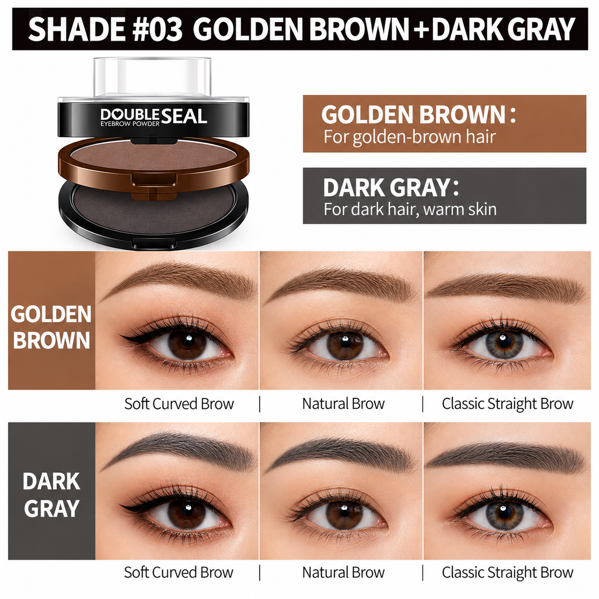 🔥 LAST DAY: BUY 1 GET 1 FREE 🌸 2-Color Waterproof Brow Stamp Kit for Quick, Natural-Looking Brows