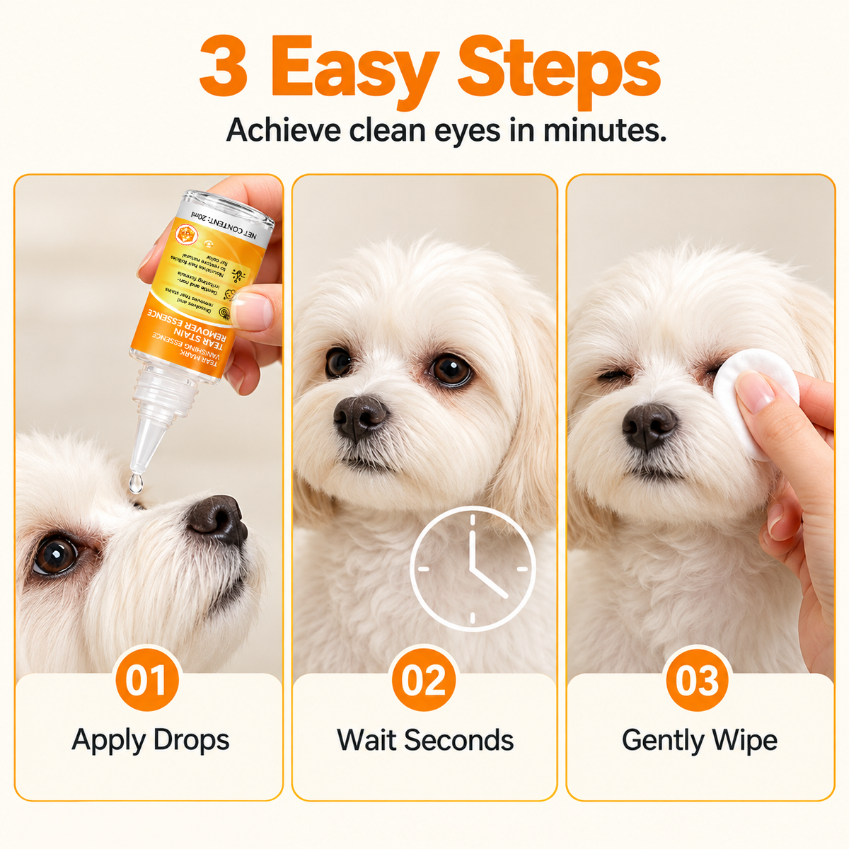 ✨ Gentle pet eye care – cleanses the skin around the eyes and provides daily grooming 👀