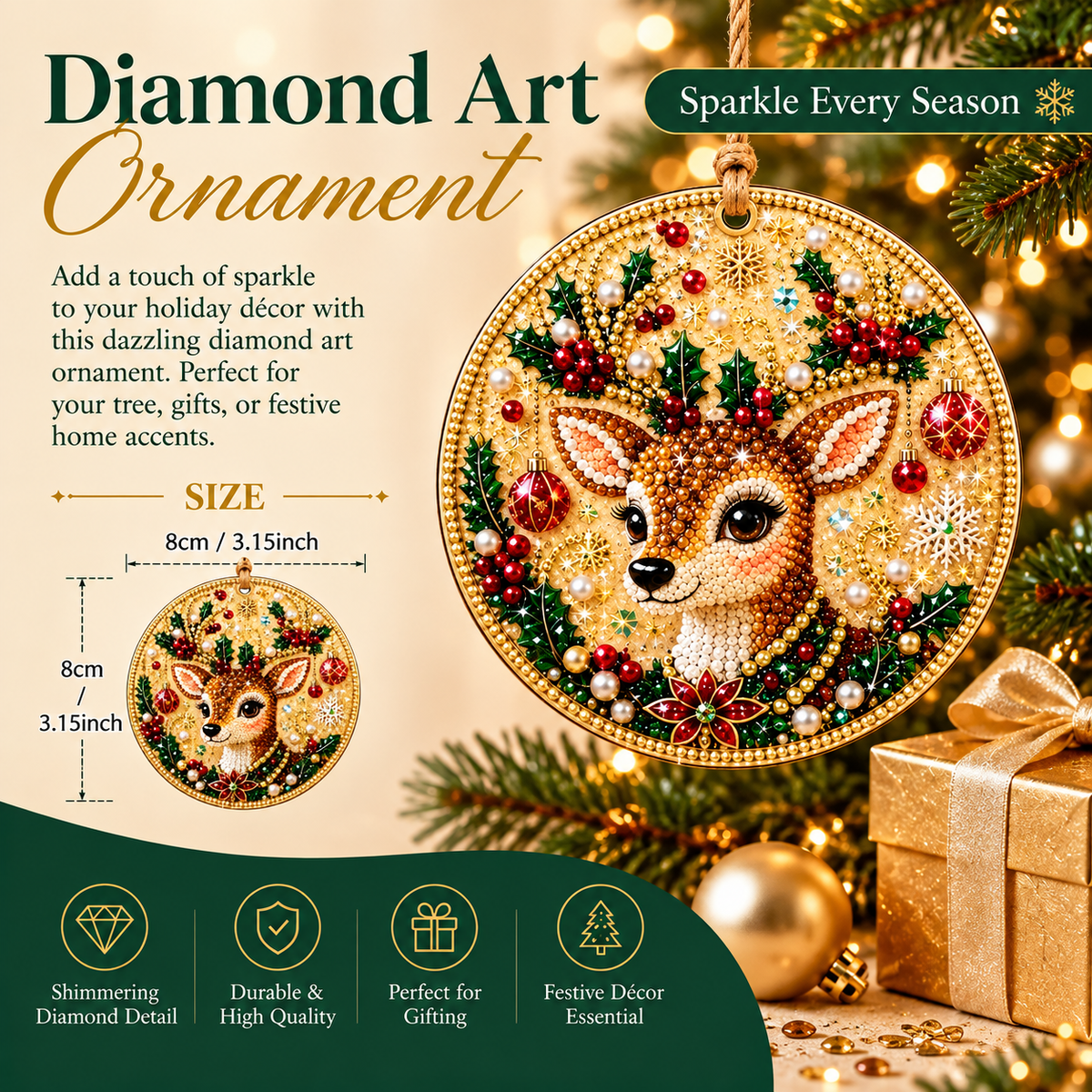 🔥Only $9.99 Last Day Promotion!🎄DIY Christmas diamond art Ornaments Kit (6 PCS)🎅
