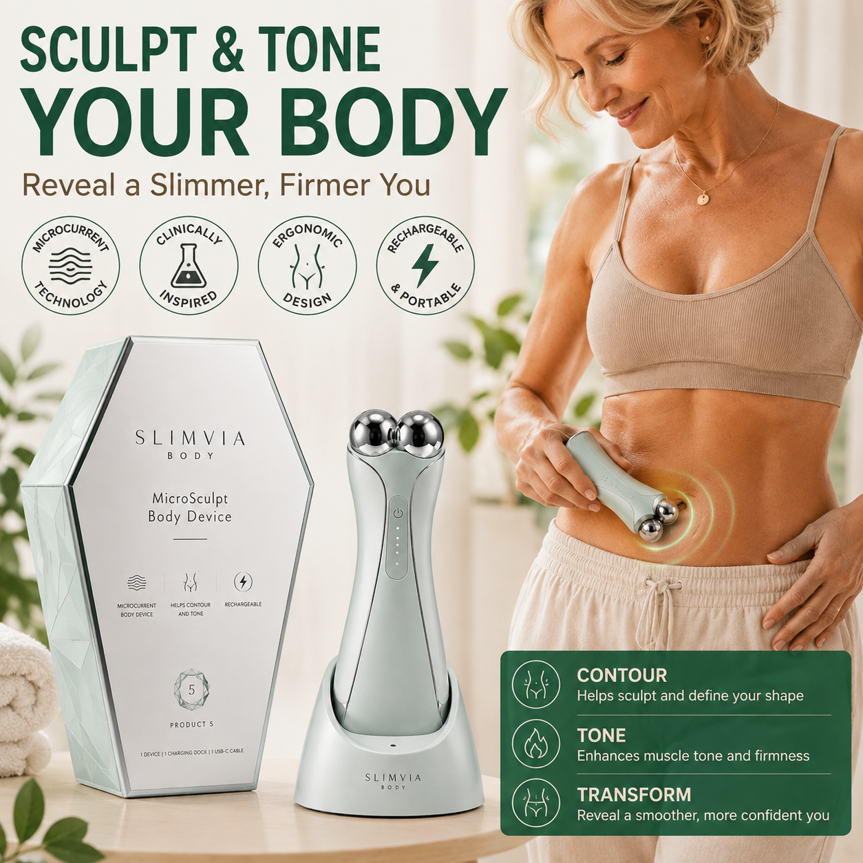 MicroSculpt 3D Microcurrent Body Sculptor – Targeted Fat Burning & Skin Tightening Device