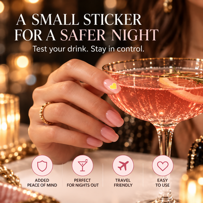 LOVILDS™ Drink Testing Stickers – Heart & Butterfly Designs
