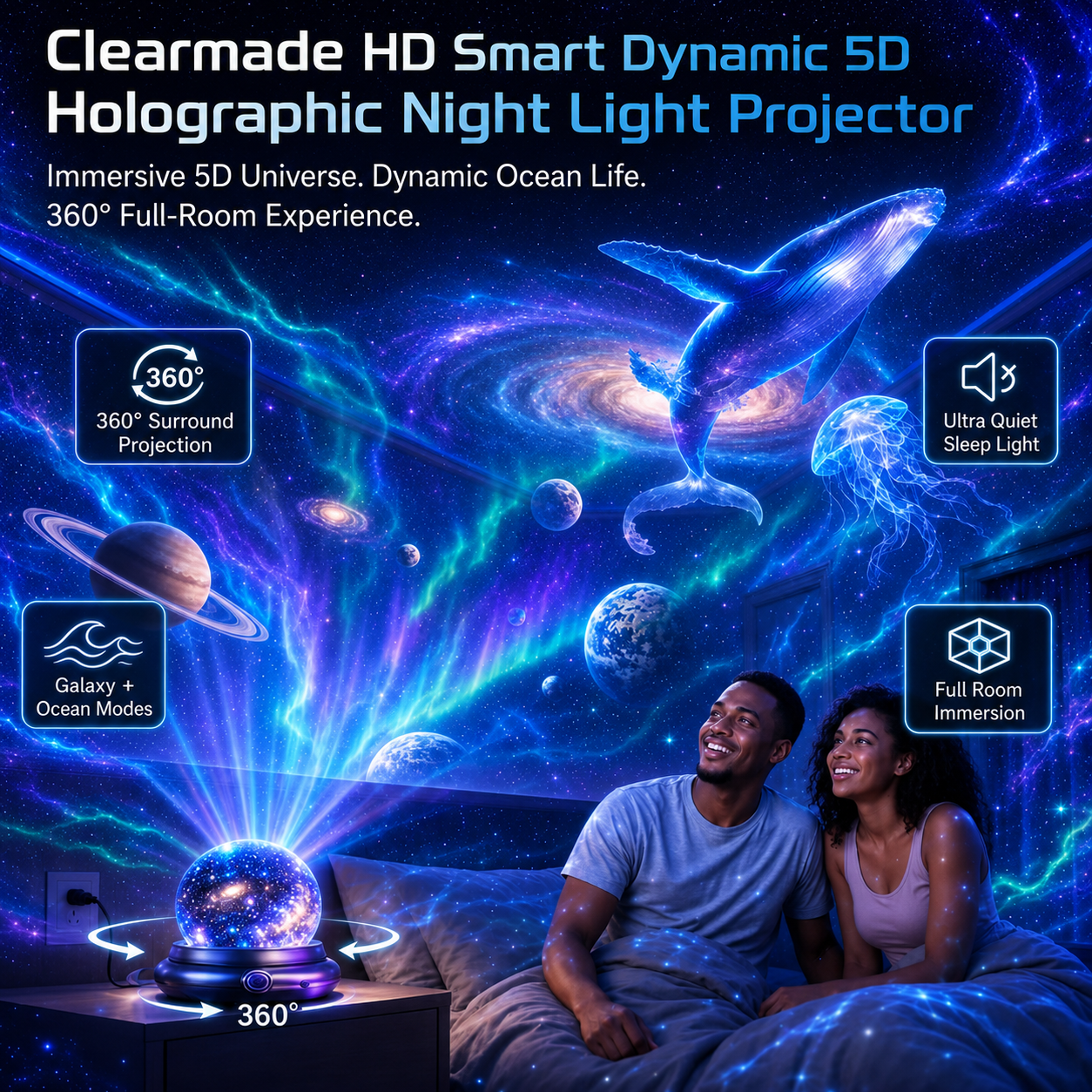 🌌🔮Clearmade® Night Light Projector 🧸