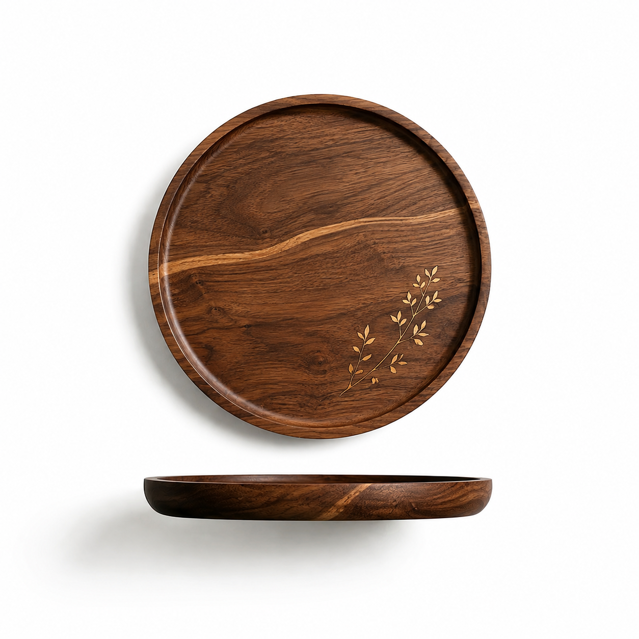 Minimalist Round Wooden Serving Tray