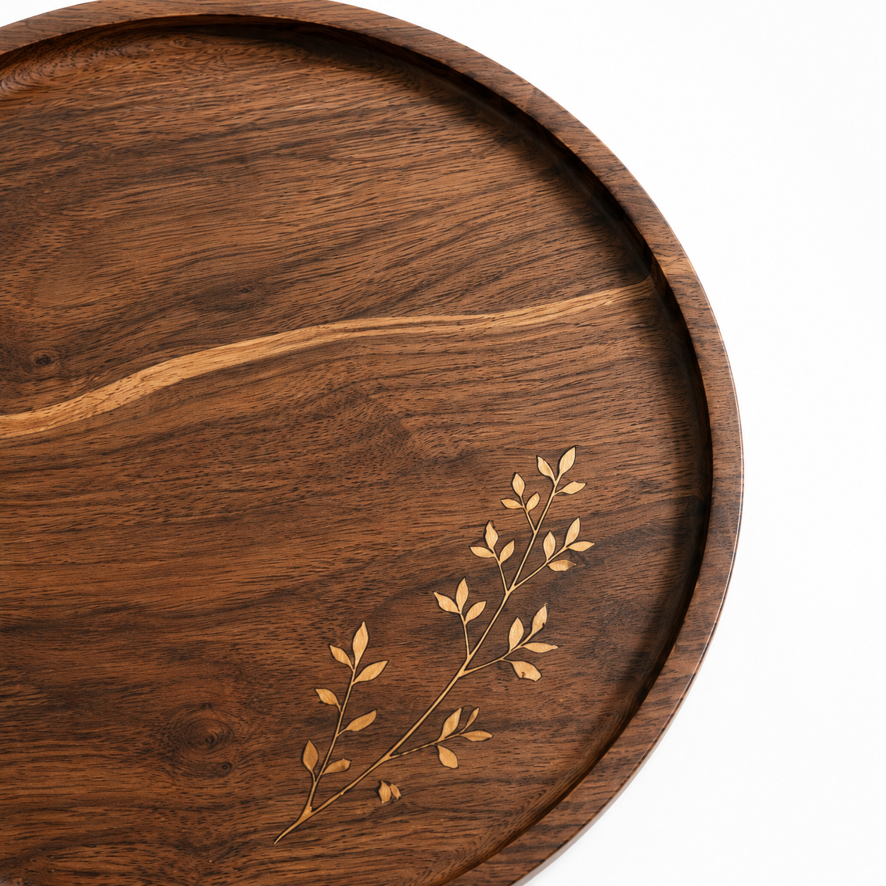 Minimalist Round Wooden Serving Tray