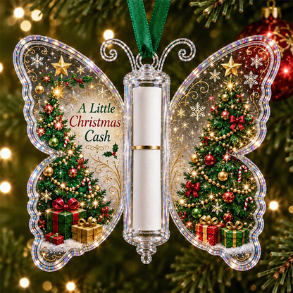 🔥Last Day 49% OFF🦋💵 Christmas Cash Gift Butterfly Ornament – Holiday Money Holder Keepsake 🎄✨