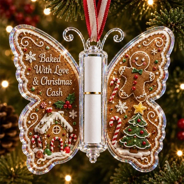 🔥Last Day 49% OFF🦋💵 Christmas Cash Gift Butterfly Ornament – Holiday Money Holder Keepsake 🎄✨