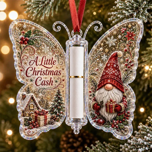🔥Last Day 49% OFF🦋💵 Christmas Cash Gift Butterfly Ornament – Holiday Money Holder Keepsake 🎄✨