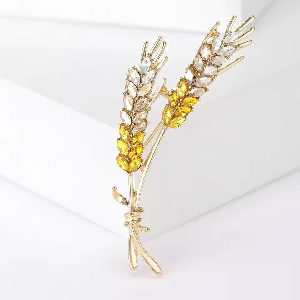 Rhinestone Wheat Ear Brooches
