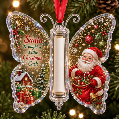 🔥Last Day 49% OFF🦋💵 Christmas Cash Gift Butterfly Ornament – Holiday Money Holder Keepsake 🎄✨