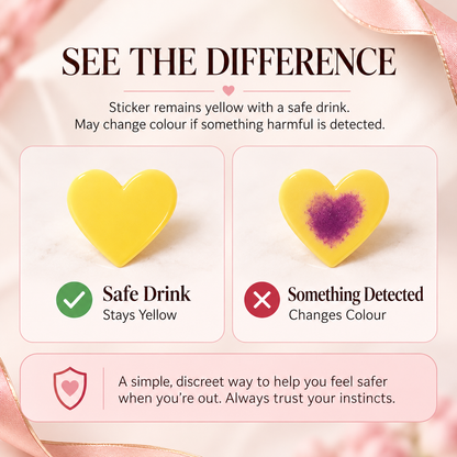 LOVILDS™ Drink Testing Stickers – Heart & Butterfly Designs