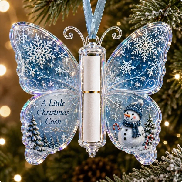 🔥Last Day 49% OFF🦋💵 Christmas Cash Gift Butterfly Ornament – Holiday Money Holder Keepsake 🎄✨