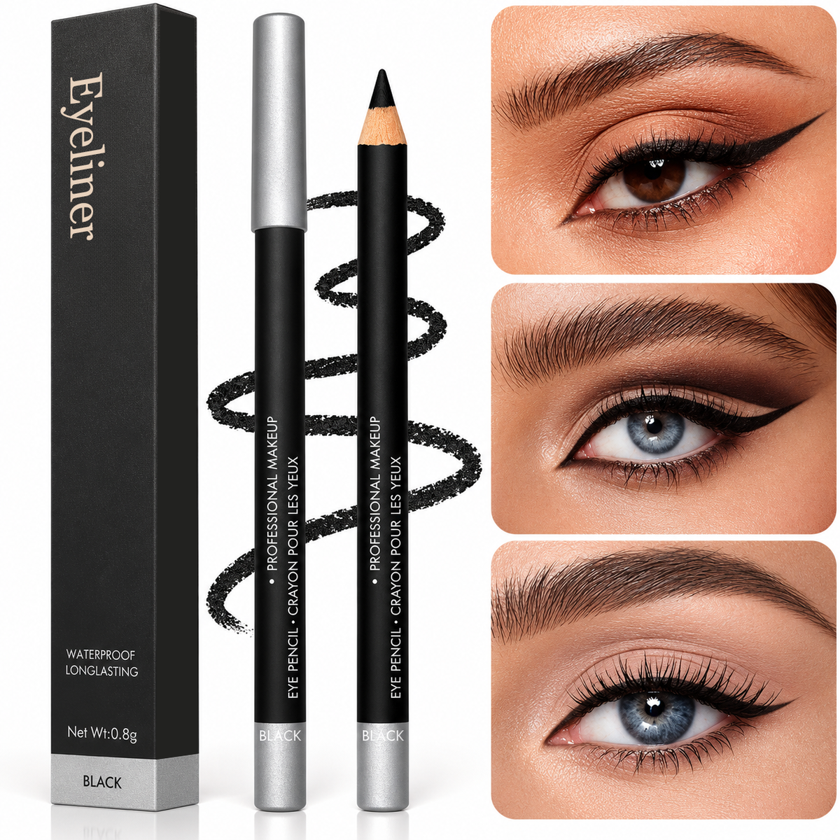 🔈🔈50% OFF NOW💜BUY 1 GET 1 FREE💜Wooden Waterproof Long-Lasting Hard Eyeliner