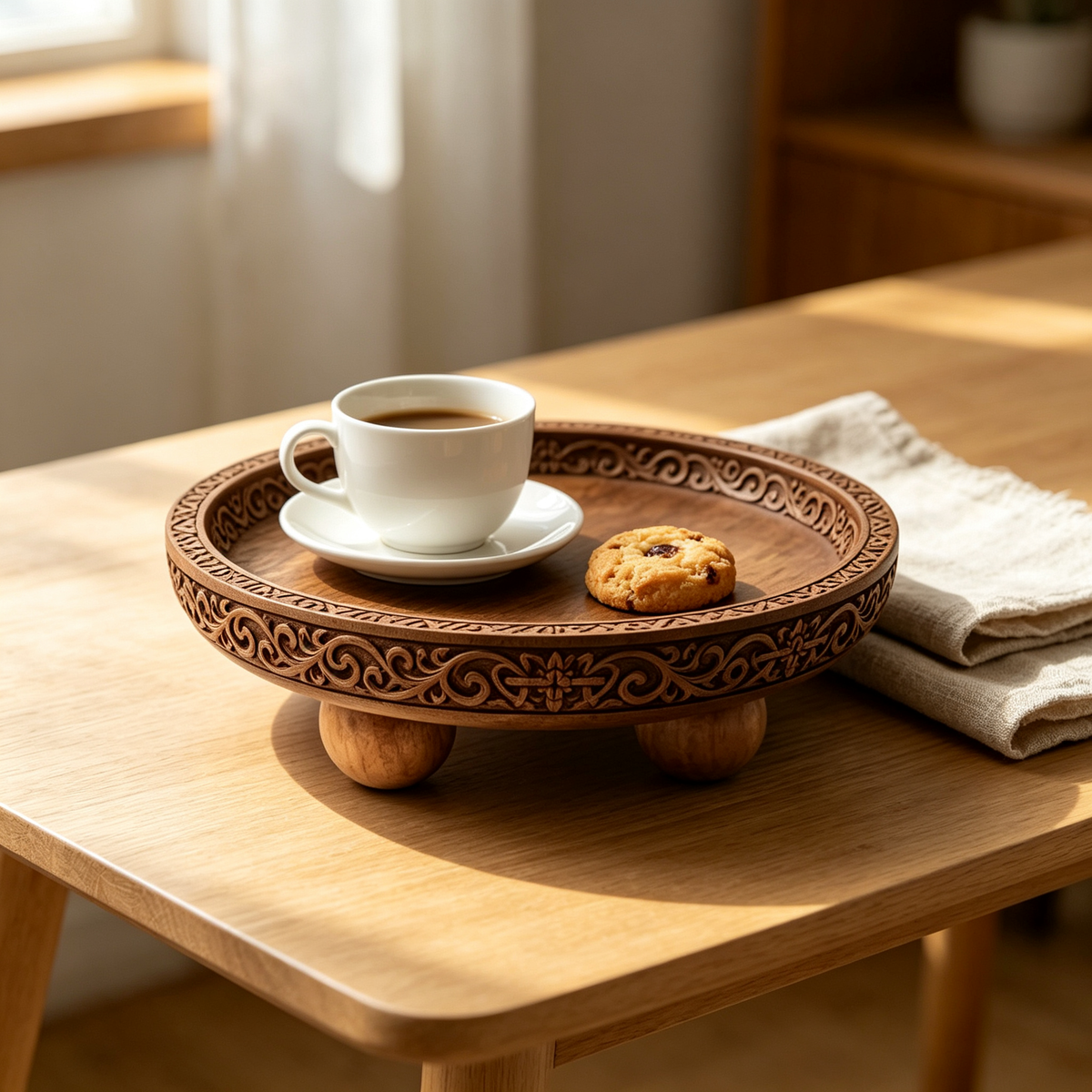 Round Wooden Tray