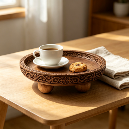 Round Wooden Tray
