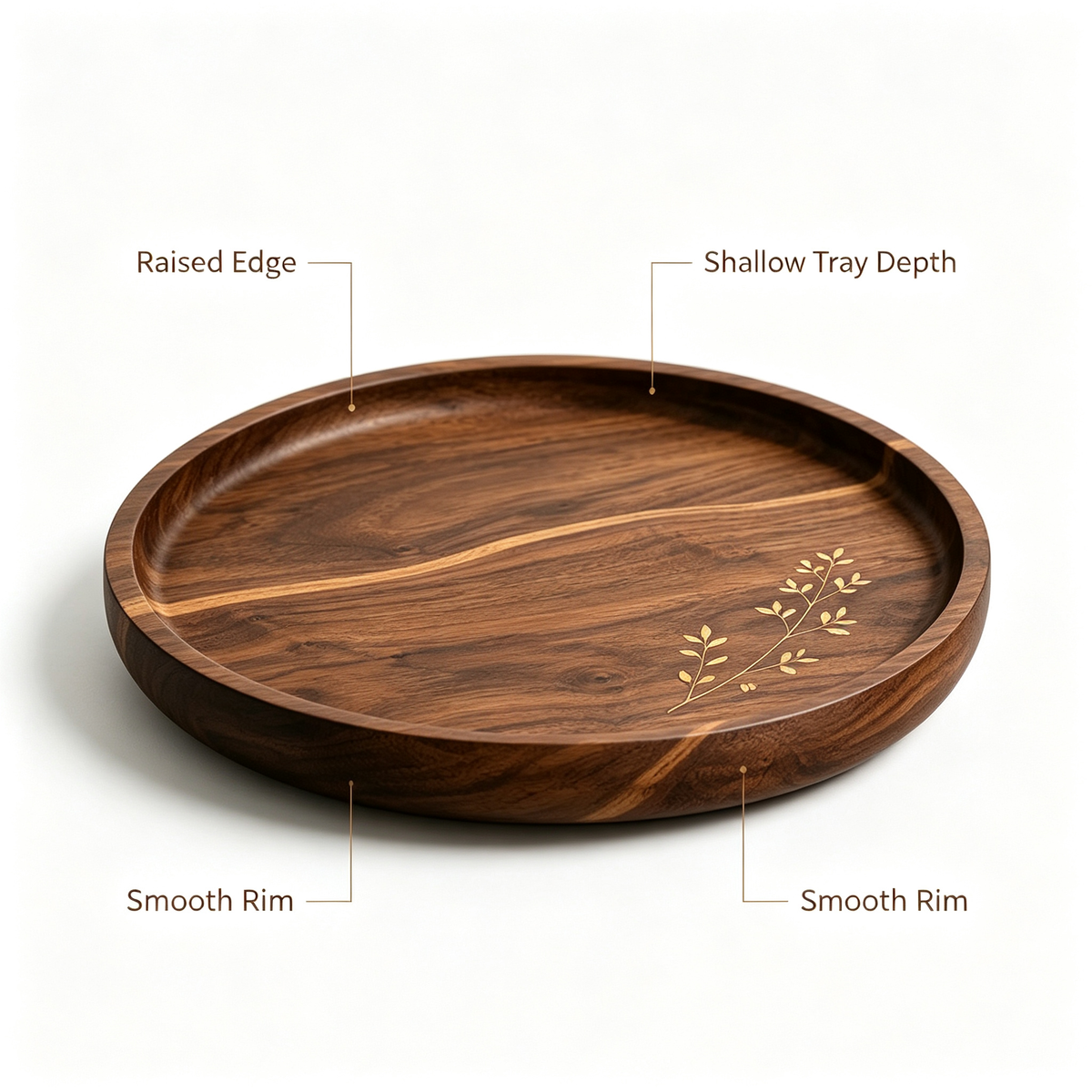 Minimalist Round Wooden Serving Tray