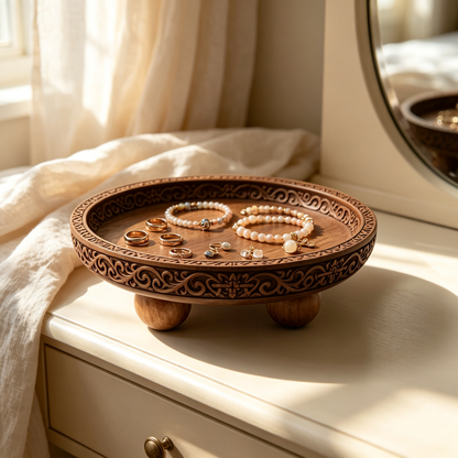Round Wooden Tray