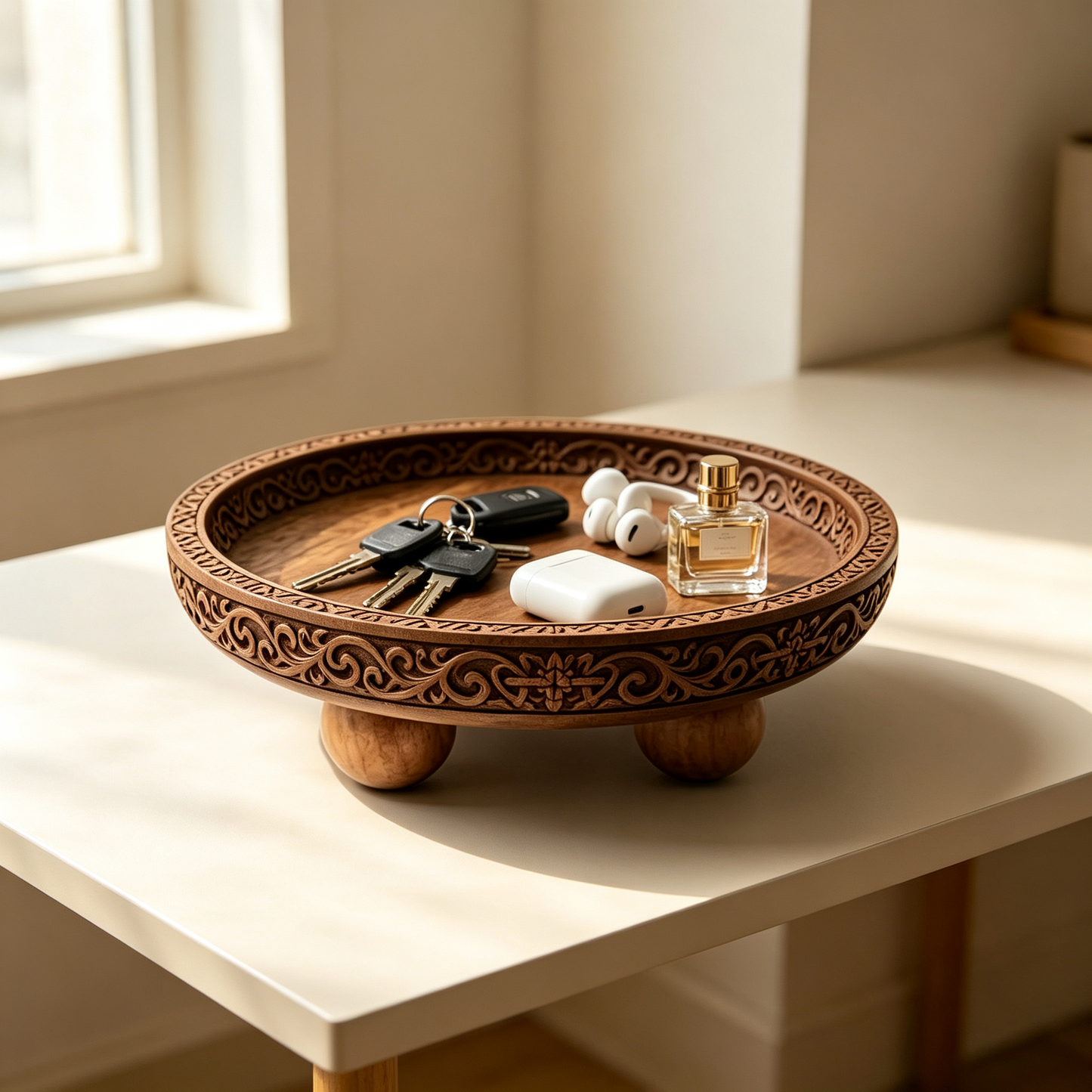 Round Wooden Tray