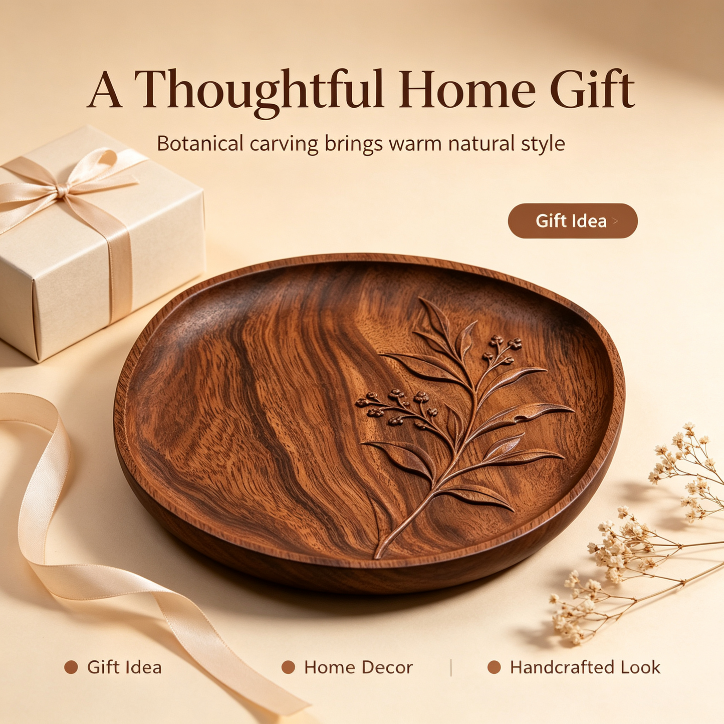 Irregular Walnut Serving Tray