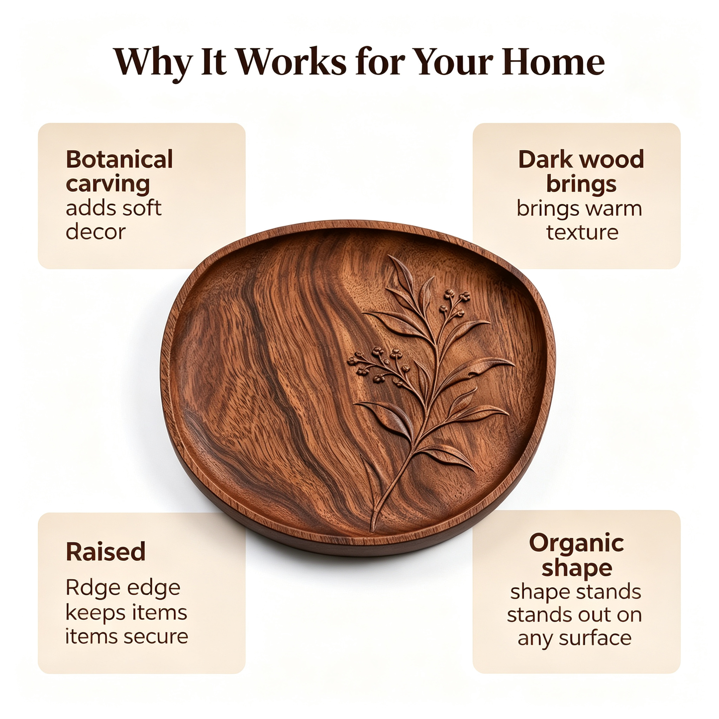 Irregular Walnut Serving Tray