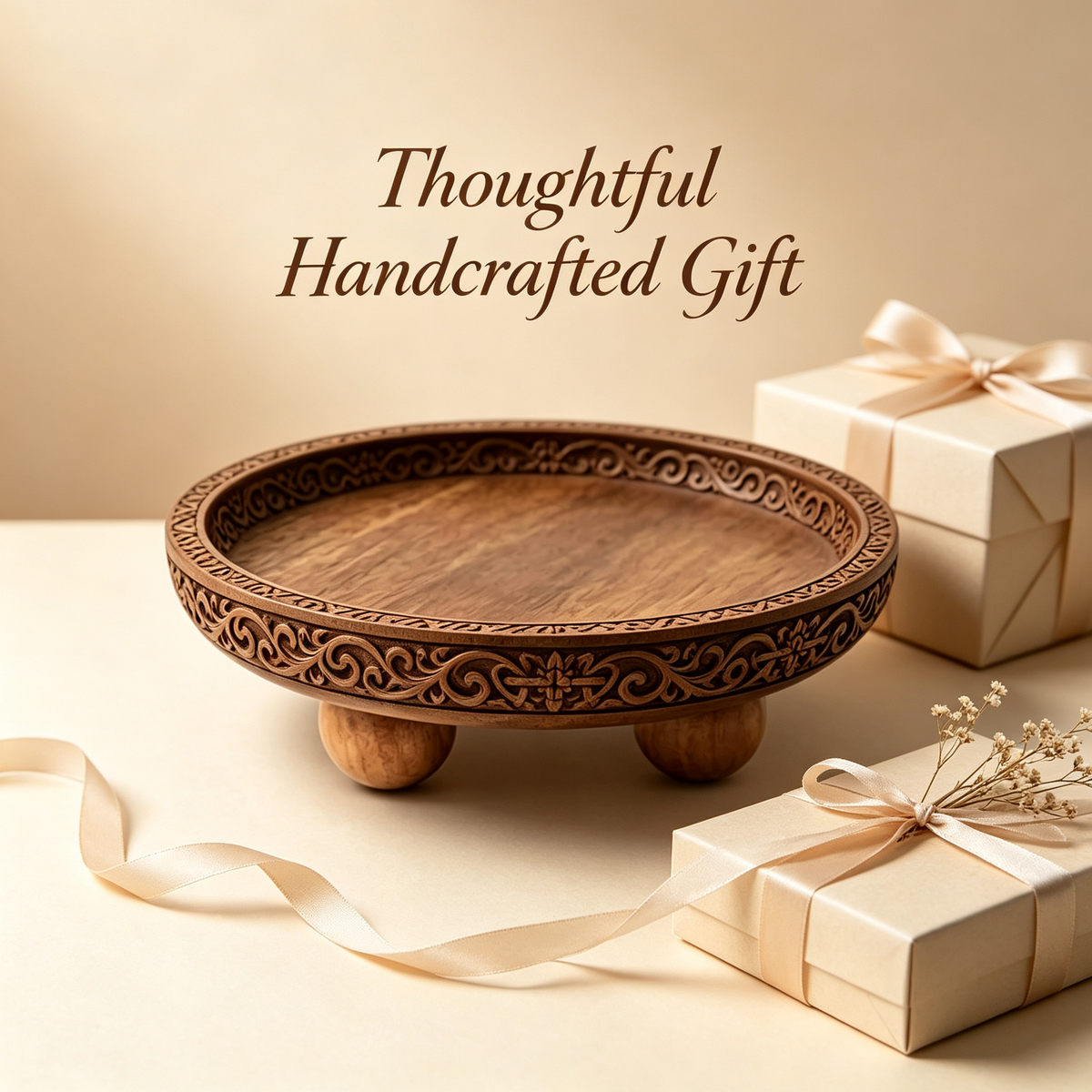 Round Wooden Tray