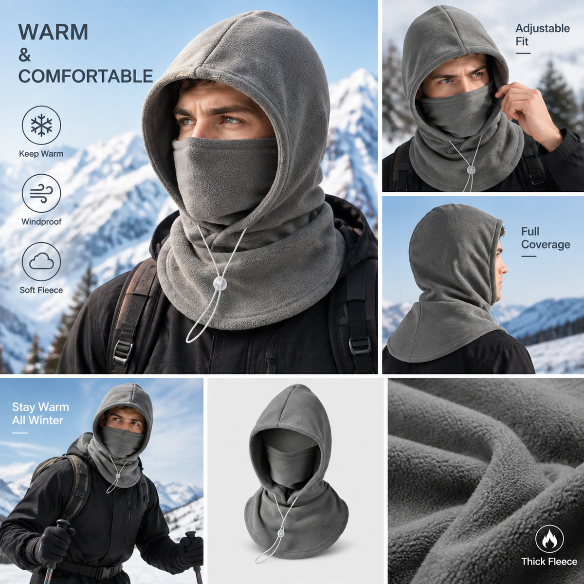 ⏳LAST DAY SALE - 50% OFF!! 3-in-1 Winter Fleece Balaclava 🧣❄️