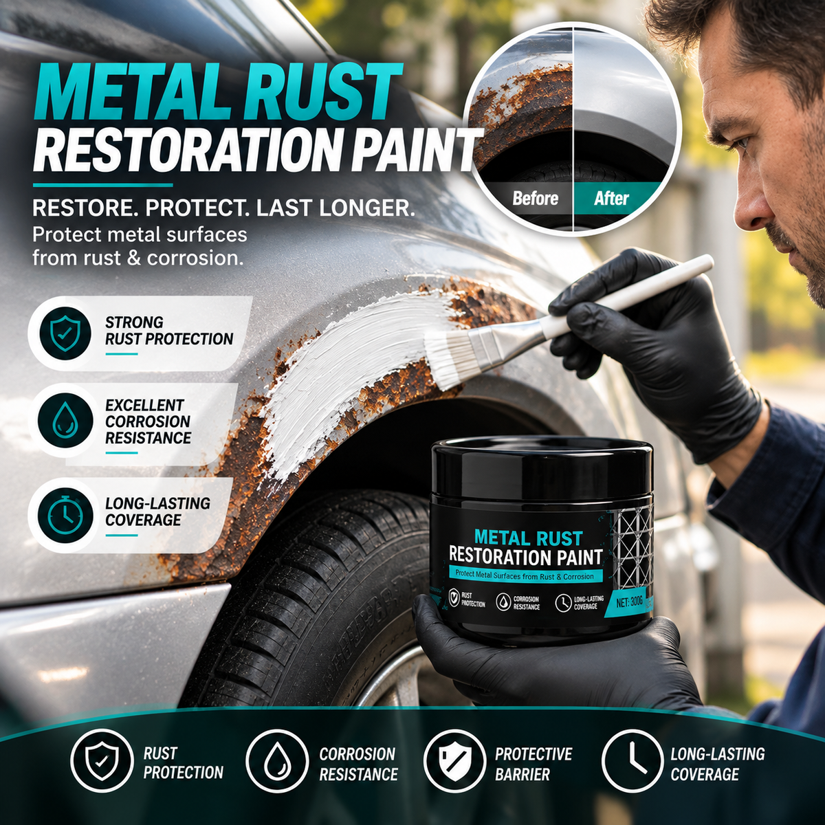 🥳2026 HOT SALE🥳💞50K+ SOLD!🔧🏠 Metal Rust Protection Black Repair Paste – Restores rusty gates, railings & tools. Forms protective coating – no need to replace! 🛡️✨🔥