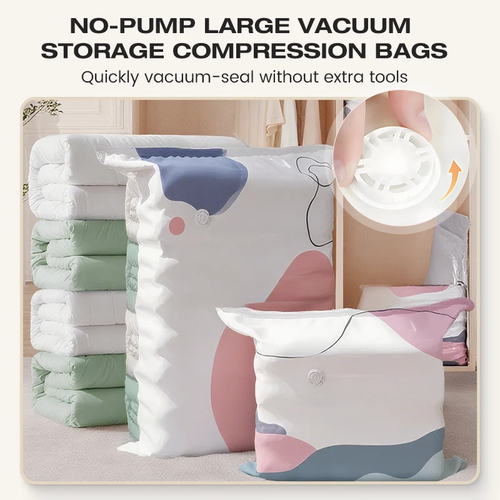 🔥 BUY 2 GET 1 FREE | No-Pump Vacuum Storage Bags - Save 80% Space Instantly! 📦