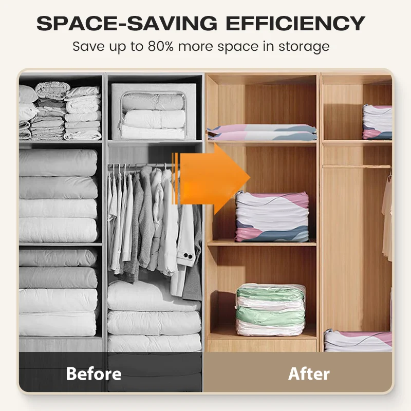 🔥 BUY 2 GET 1 FREE | No-Pump Vacuum Storage Bags - Save 80% Space Instantly! 📦